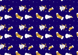 狗狗图案的深蓝色背景布料