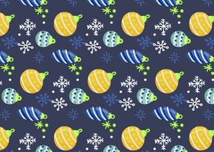 多彩圣诞元素无缝图案