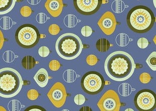 几何花卉图案背景纹理