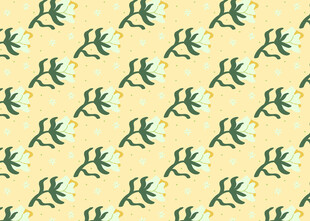 黄色底绿色图案无缝背景