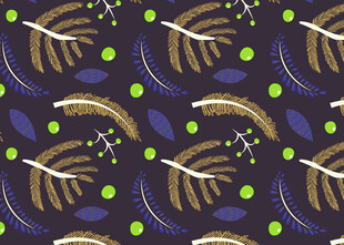 抽象几何植物图案纹理