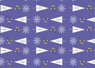 紫色背景纸飞机雪花图案