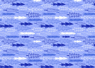 蓝色水彩风格鱼群图案