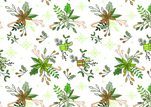 热带植物花卉无缝图案