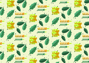 清新绿植图案背景