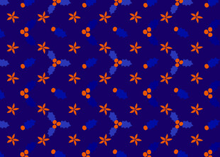 蓝色背景上的橙色星星图案