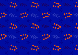 蓝色背景上的橙色图案