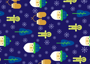 圣诞主题图案无缝背景