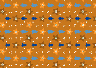 橙色底多彩几何图案纹理