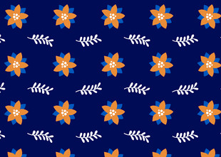 蓝色底花卉植物图案纹理