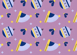 紫色背景节日装饰图案