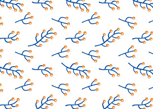 蓝黄枝叶图案无缝背景