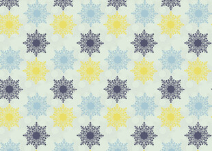 蓝黄相间几何花纹图案