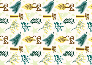 圣诞元素无缝图案设计