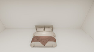 简约风格卧室床铺展示