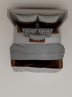 简约风格卧室床铺展示