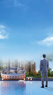 俯瞰城市景观的商务人士