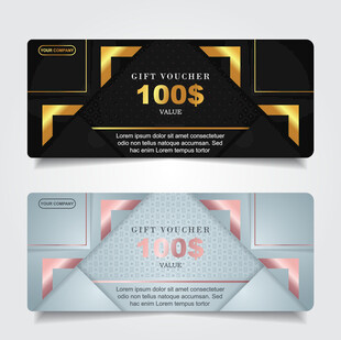 时尚折扣优惠券模板