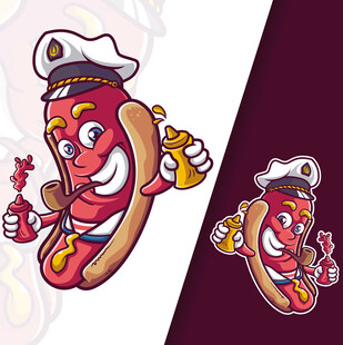 热狗水手卡通形象设计