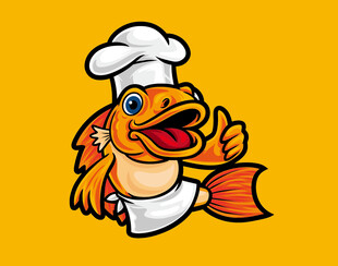 厨师金鱼卡通形象