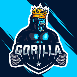 戴皇冠的大猩猩标志