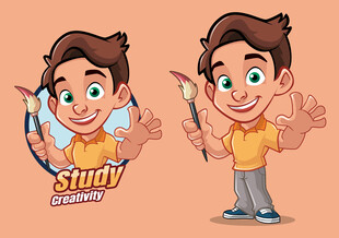 卡通男孩形象设计素材