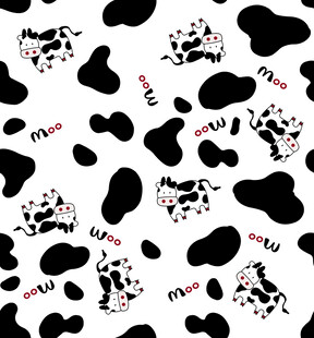黑白奶牛斑点图案背景