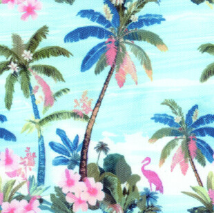 热带风情花卉棕榈树图案