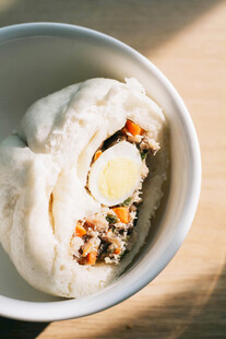 美味肉馅包子特写