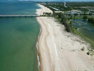 海滨沙滩鸟瞰美景