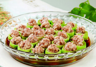 酿肉丝瓜摆盘精致