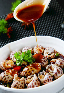 美味花螺浇汁中