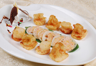 美味香煎扇贝摆盘精致