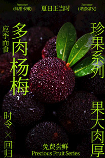 珍果多汁杨梅水果海报