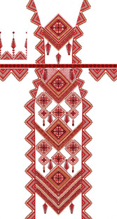 传统民族风红色刺绣图案