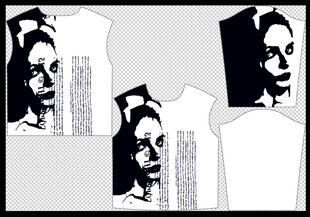 个性人像印花无袖黑白人像