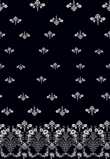 定位花 黑底白花 单边定位