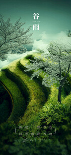 山间梯田绿意盎然