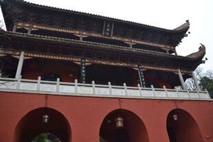 衡山中式古建筑城楼景观