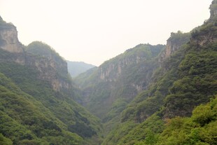 壮丽山峦间的翠绿峡谷