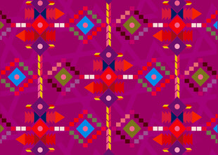 紫色几何图案民族风织物