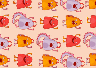 卡通动物图案背景纹理