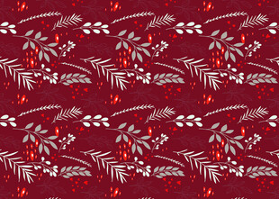 红色植物花纹图案背景