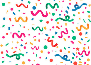 彩色缤纷彩带装饰图案