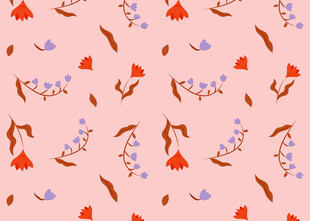 粉色花卉植物图案背景