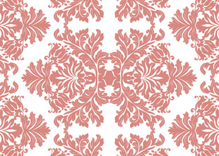 复古红白色花纹图案