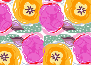 多彩水果图案水彩画