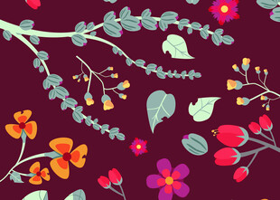 花卉枝叶图案设计素材