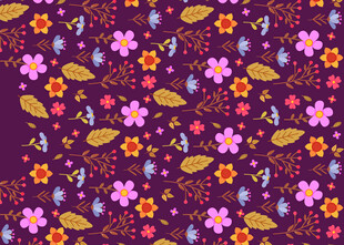 紫色花卉图案背景设计