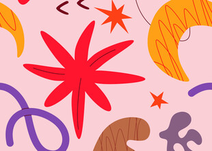 梦幻星空几何图案插画